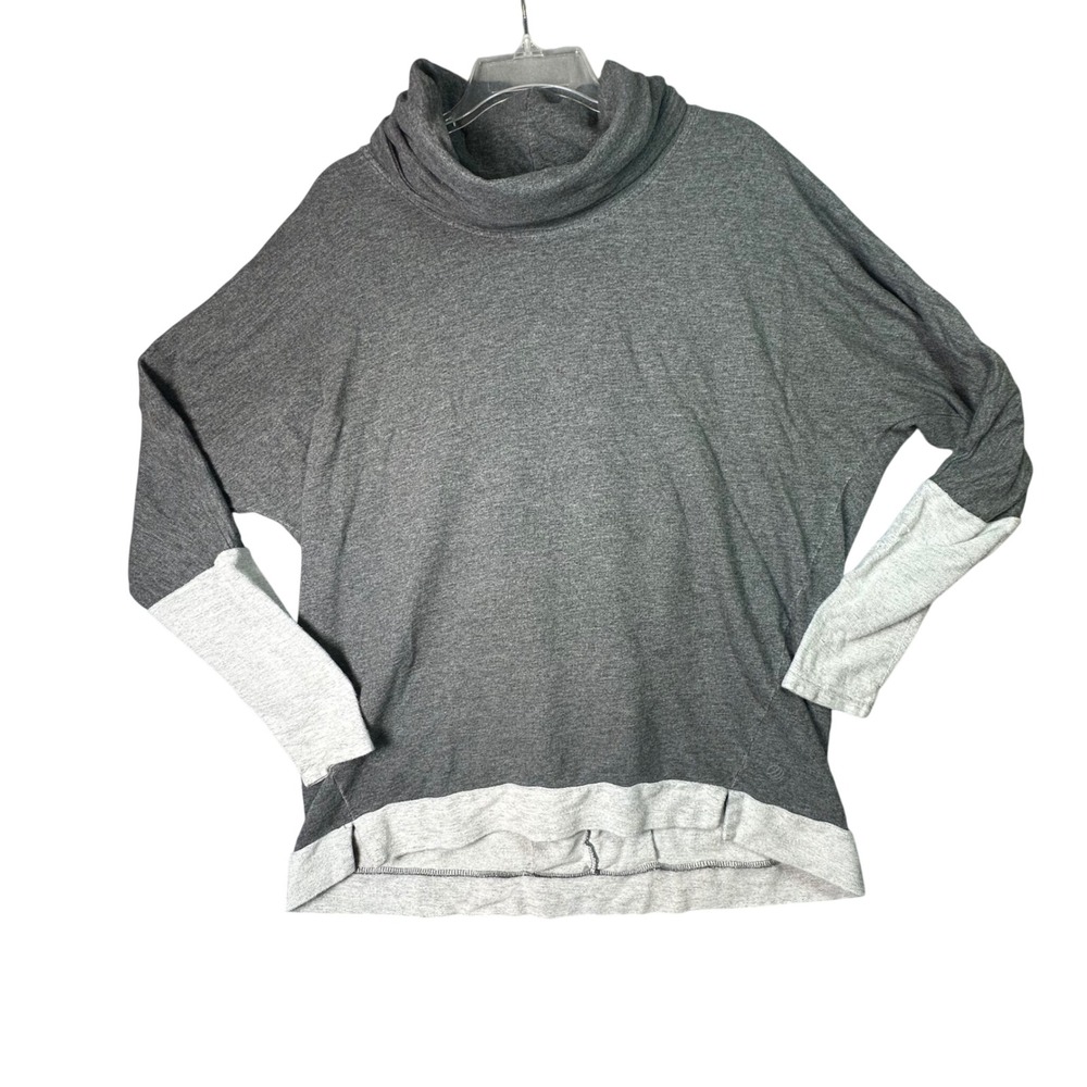 Cowl Neck Sweatshirt Oversized  Cozy Dolman Grey Pullover Large Athleisure
